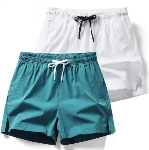 Men's Running Shorts 5 Inch Quick Dry Breathable with Pocket, Summer Elastic Lace-Up Sports Running Shorts