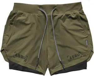 Men's Running Shorts Quick Dry Lightweight Training Gym Shorts with Zipper Pockets
