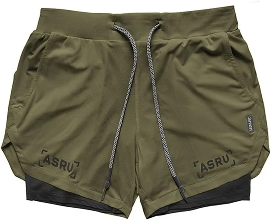 Men's Running Shorts Quick Dry Lightweight Training Gym Shorts with Zipper Pockets