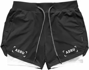 Men's Running Shorts Quick Dry Lightweight Training Gym Shorts with Zipper Pockets