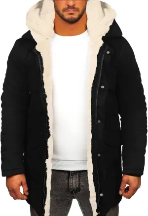 Men's Sherpa Lined Jacket with Hood Snaps Zipper Winter Thicken Warm Coats Casual Loose Stylish Shearling Faux Suede Jackets