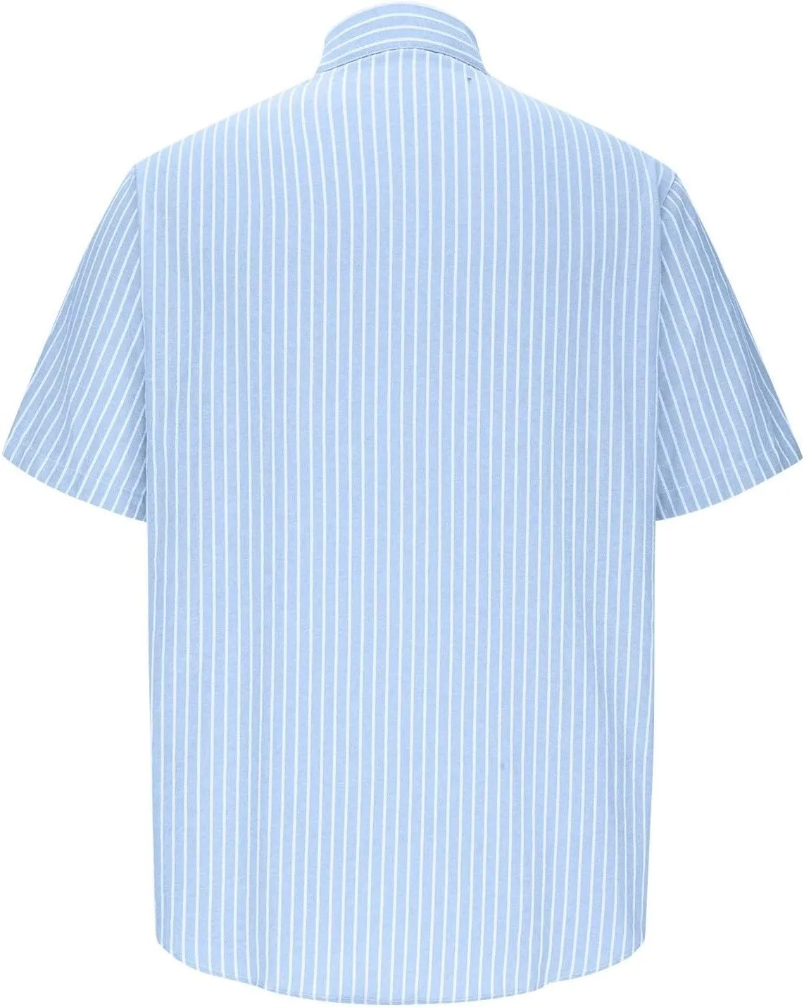 Mens Summer Short Sleeve Beach Shirt Button Down Cardigan Light Weight Casual Vacation Tops Striped Hawaiian Shirt