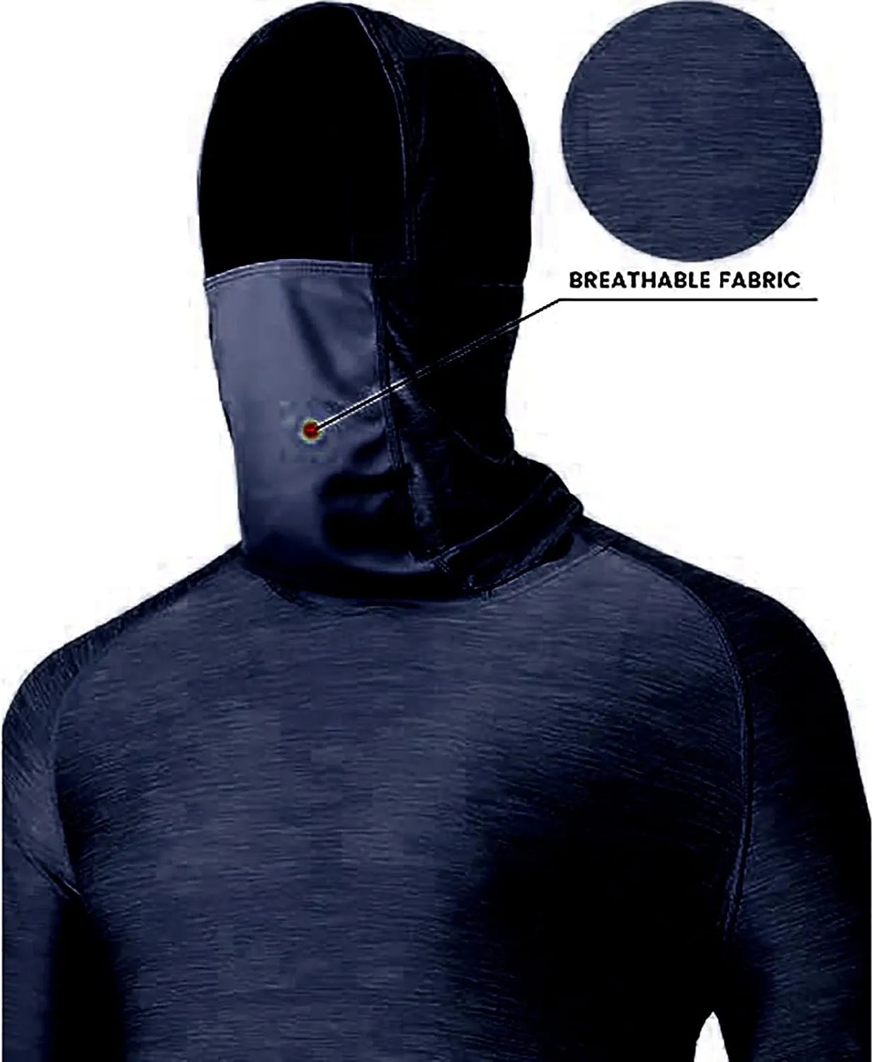 Men's Sun Protection Hoodie Shirts with Mask Long Sleeve UPF 50  Fishing Shirt Summer Rash Guards Cooling Hiking Tees