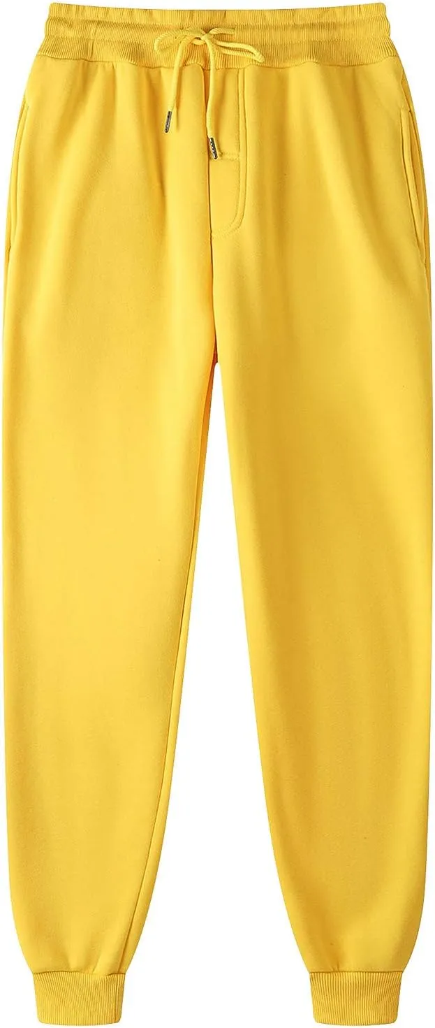 Mens Sweatpants Elastic Open Bottom Athletic Drawstring Joggers Big and Tall Straight Leg Gym Pants with Pockets