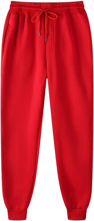 Mens Sweatpants Elastic Open Bottom Athletic Drawstring Joggers Big and Tall Straight Leg Gym Pants with Pockets