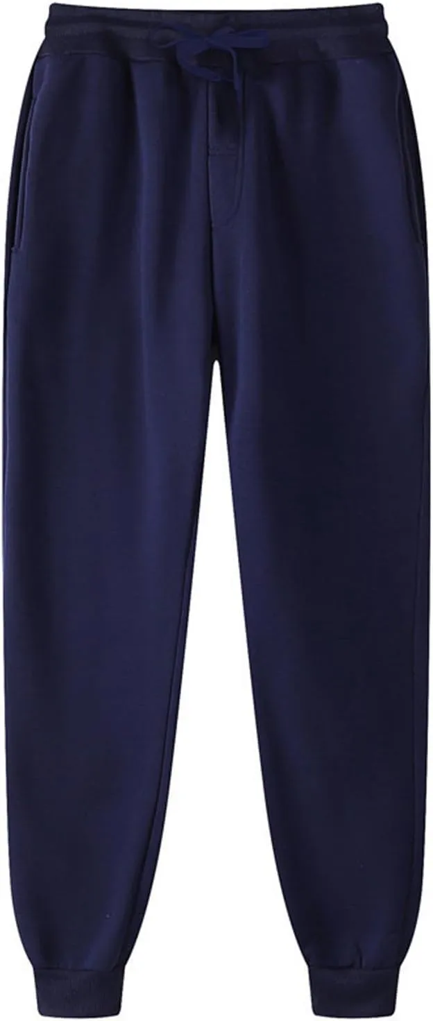 Mens Sweatpants Elastic Open Bottom Athletic Drawstring Joggers Big and Tall Straight Leg Gym Pants with Pockets