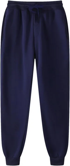 Mens Sweatpants Elastic Open Bottom Athletic Drawstring Joggers Big and Tall Straight Leg Gym Pants with Pockets