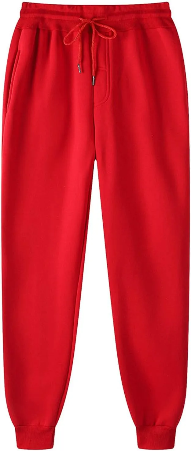 Mens Sweatpants Elastic Open Bottom Athletic Drawstring Joggers Big and Tall Straight Leg Gym Pants with Pockets