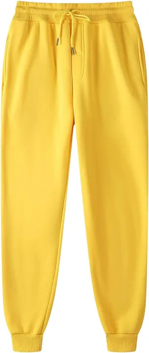 Mens Sweatpants Elastic Open Bottom Athletic Drawstring Joggers Big and Tall Straight Leg Gym Pants with Pockets