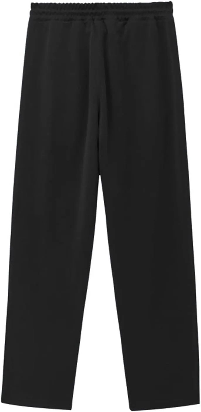 Mens Sweatpants Side Button Workout Pants Open Button Casual Straight Leg Trousers Drawstring Elastic Waist Gym Pants