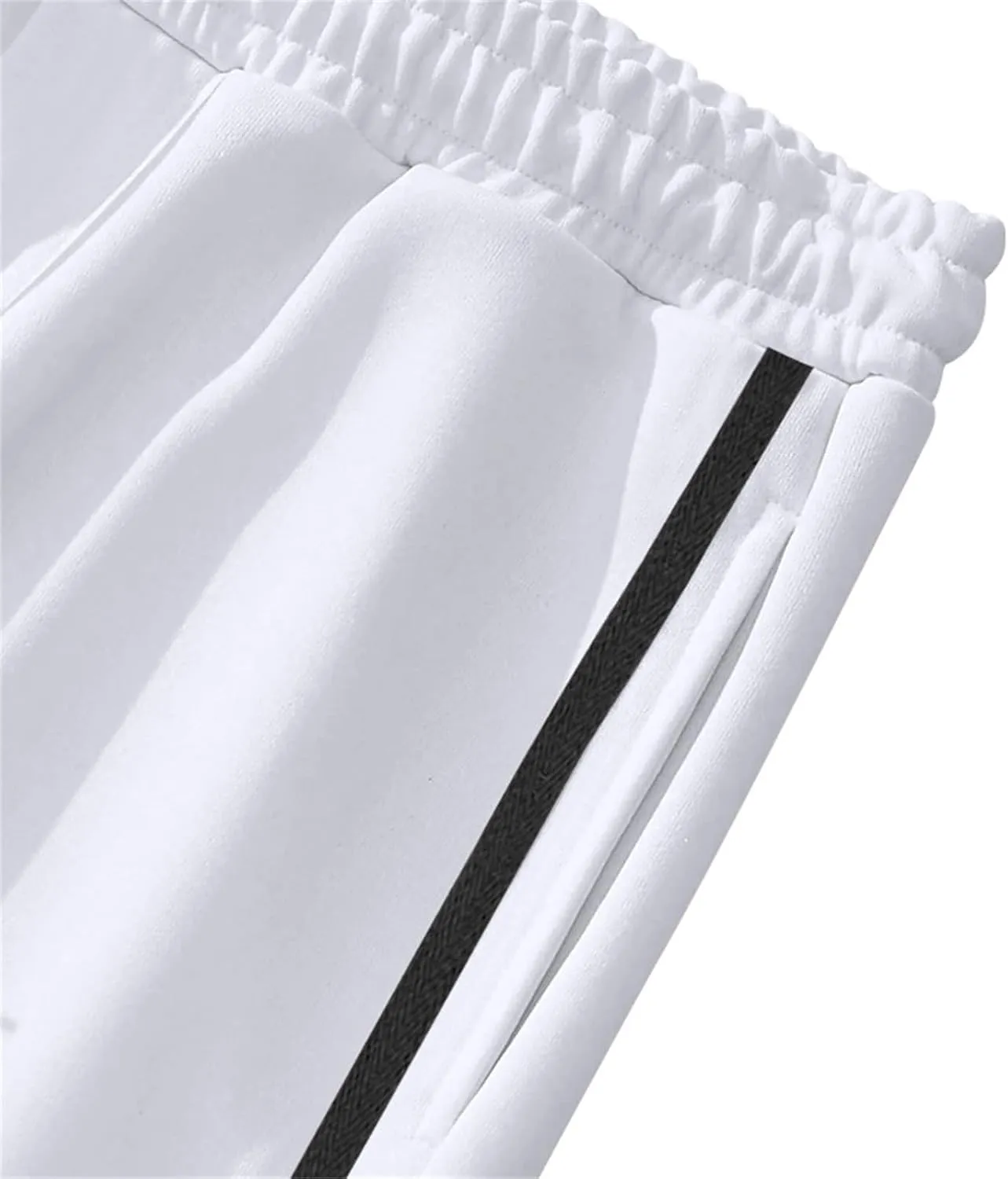 Mens Sweatpants Side Button Workout Pants Open Button Casual Straight Leg Trousers Drawstring Elastic Waist Gym Pants