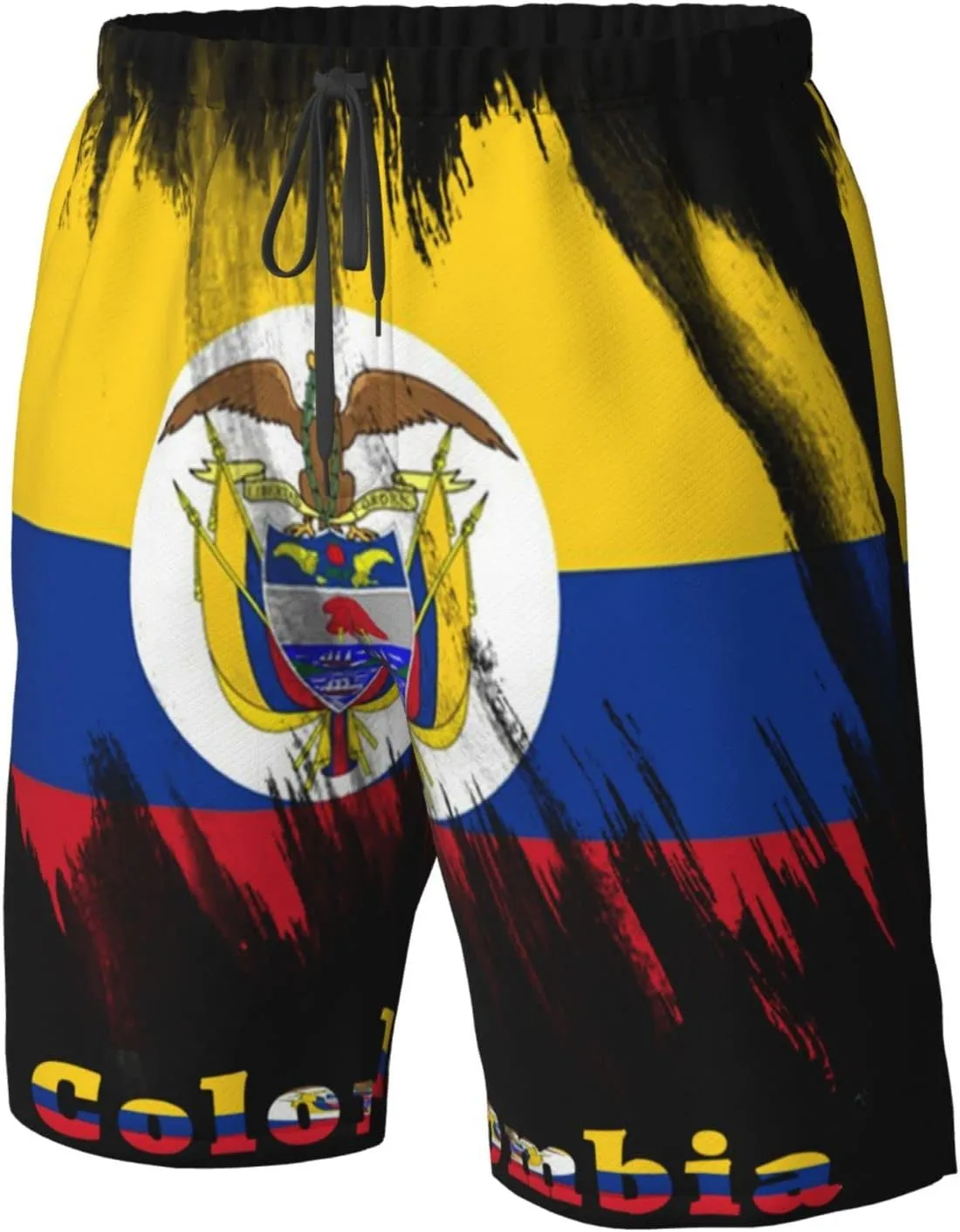 Men's Swim Trunks Beach Shorts Drawstring Quick Dry Running Shorts with Pockets