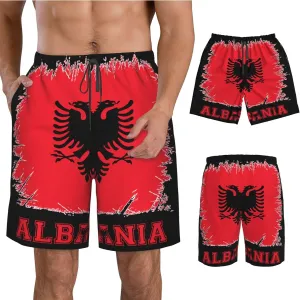 Men's Swim Trunks Beach Shorts Drawstring Quick Dry Running Shorts with Pockets