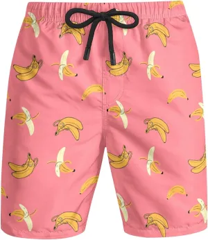 Mens Swim Trunks Quick Dry Swim Plus Size Print Shorts with Big and Tall Funny Surfing Beach Swimwear Bathing Suits