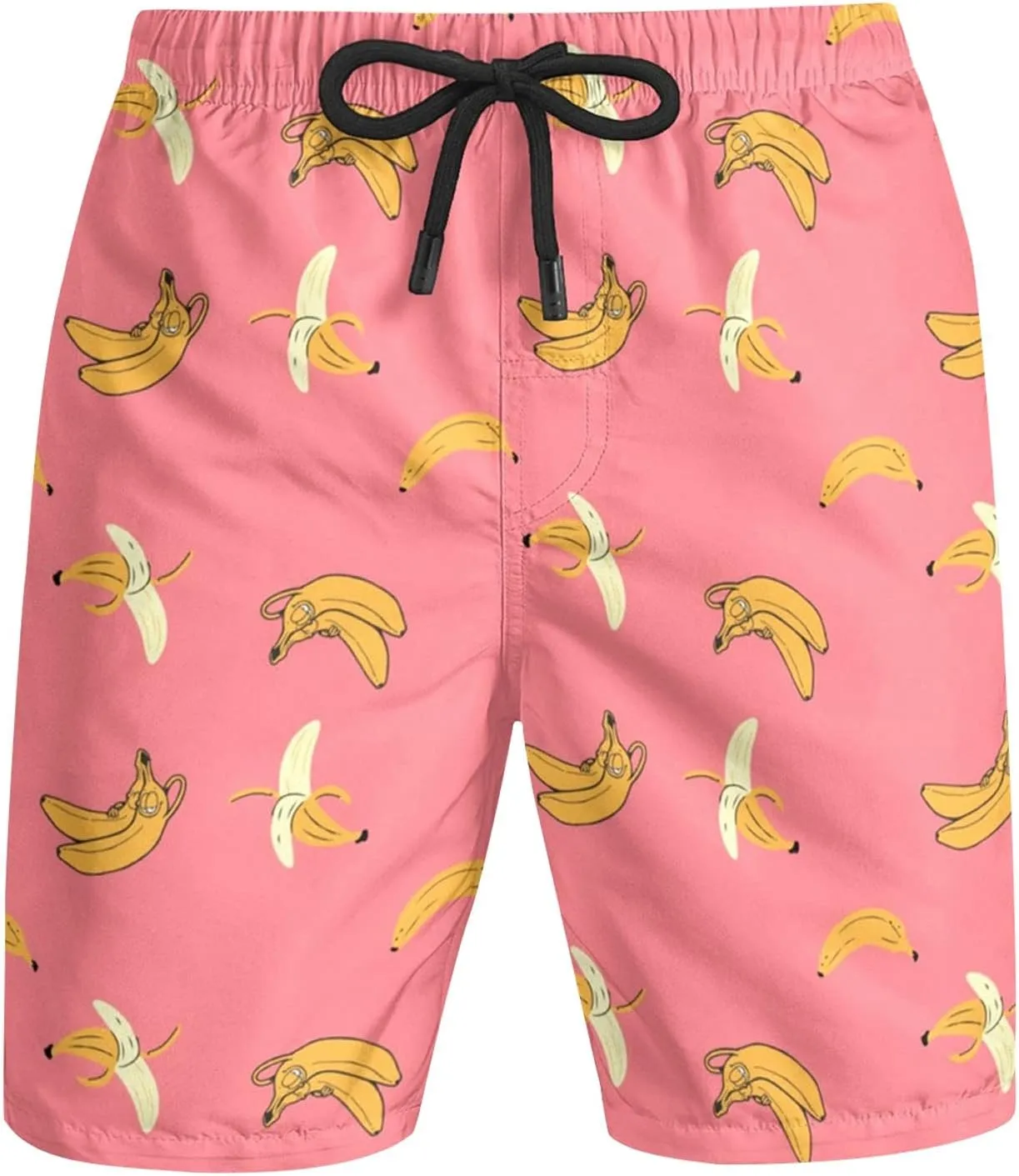 Mens Swim Trunks Quick Dry Swim Plus Size Print Shorts with Big and Tall Funny Surfing Beach Swimwear Bathing Suits