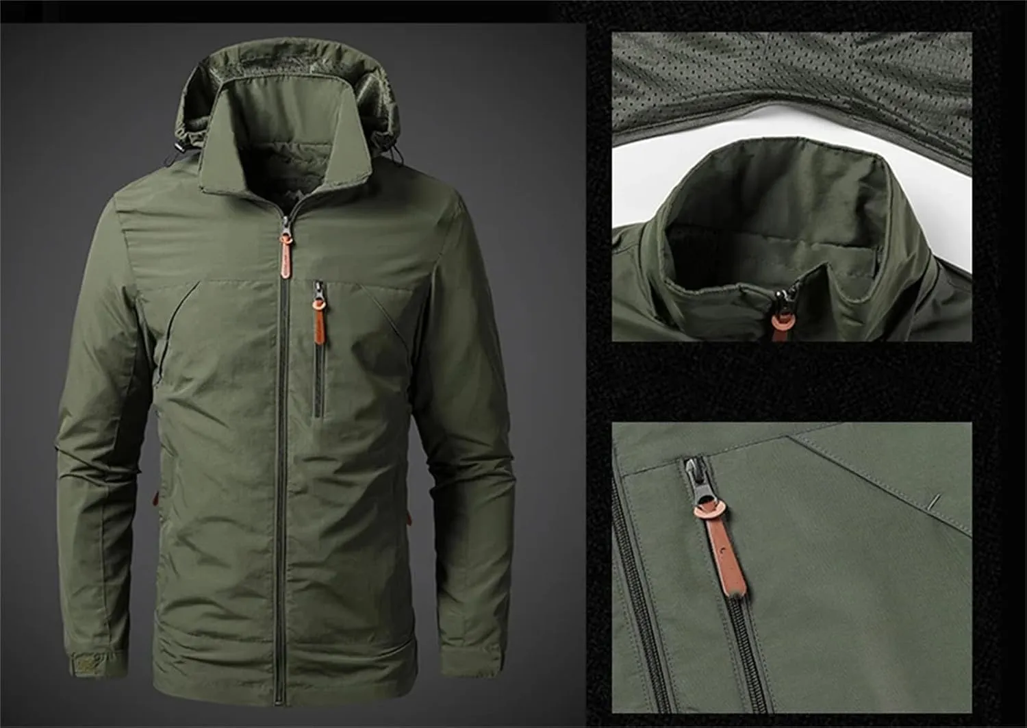 Mens Tactical Jacket Windbreaker Waterproof Jackets Casual Mountain Hooded Coat Lightweight Soft Shell Outerwear