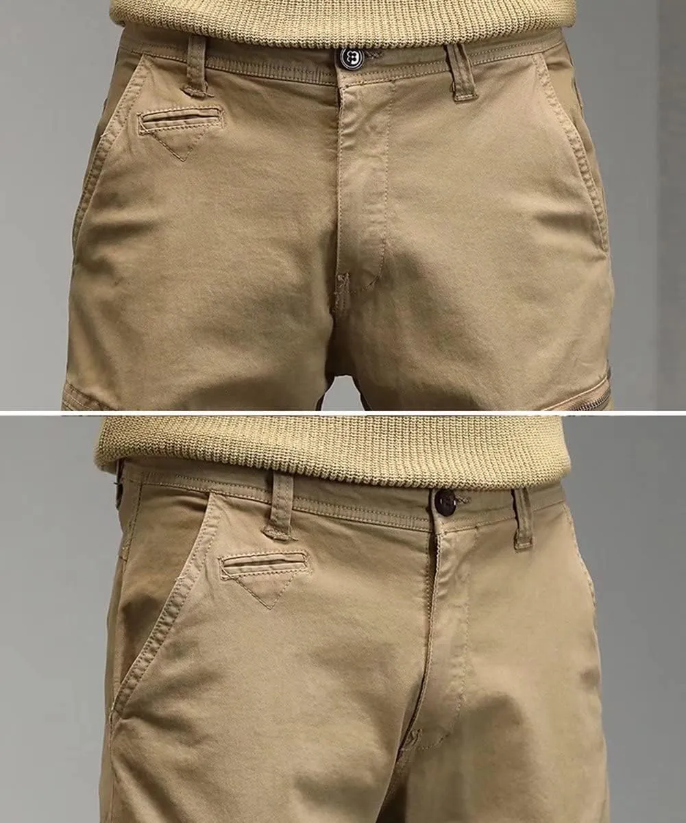 Men's Tapered Cargo Pants Hiking Pants Outdoor Cargo Trousers Multi Pockets Pants