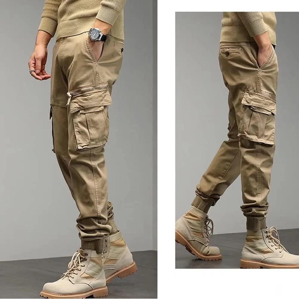 Men's Tapered Cargo Pants Hiking Pants Outdoor Cargo Trousers Multi Pockets Pants