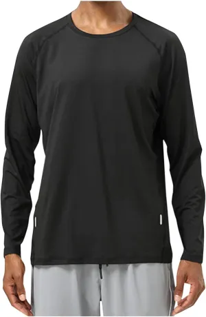 Mens UPF 50  UV Sun Protection Shirts Outdoor Solid Color Long Sleeve SPF Rash Guard Fishing Hiking Swimming Running