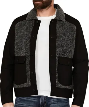 Men's Vintage Fleece Sherpa Lined Trucker Jackets Lapel Button Down Thickened Winter Coats Fashion Coat for Men