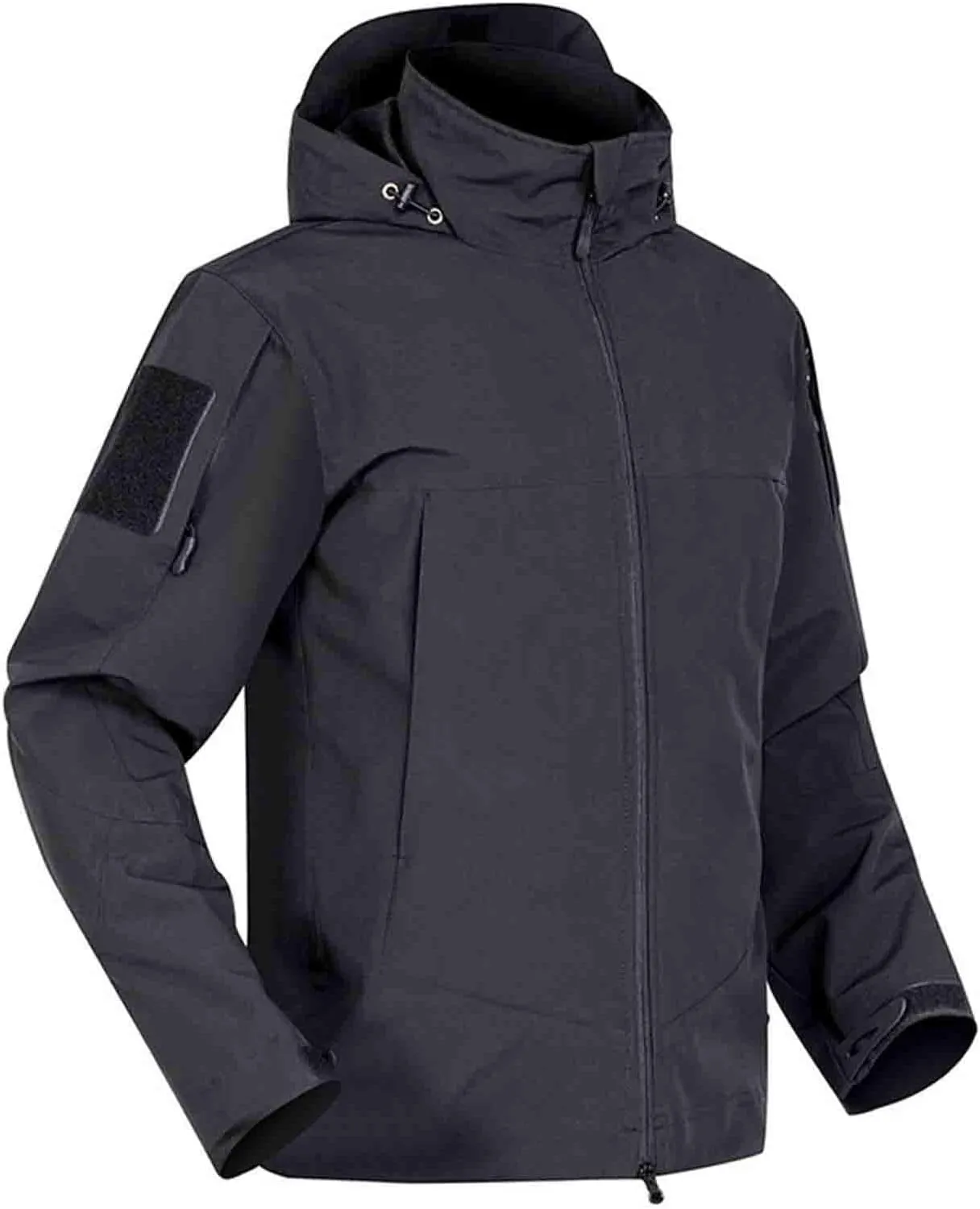 Men's Waterproof Jacket Softshell Hiking Windbreaker Jackets Hooded Fleece Rain Coats Multi-Pockets Outdoor Fishing