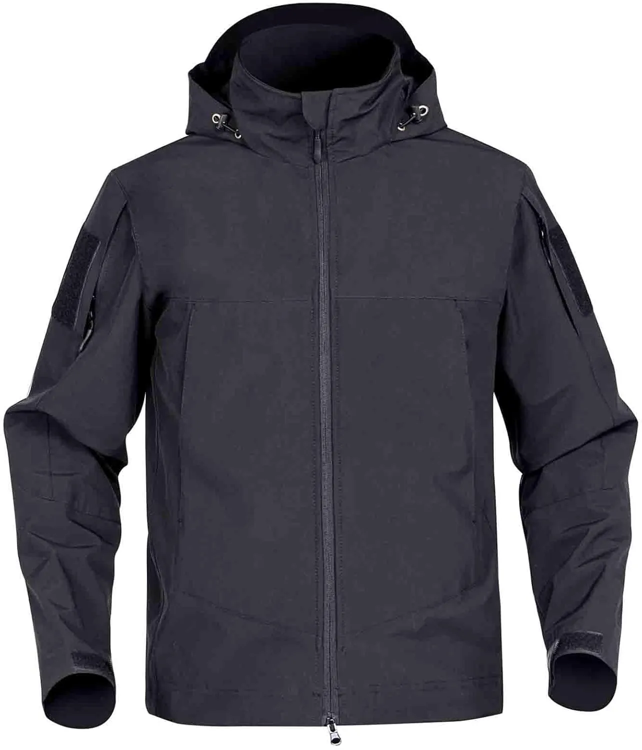 Men's Waterproof Jacket Softshell Hiking Windbreaker Jackets Hooded Fleece Rain Coats Multi-Pockets Outdoor Fishing