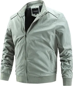 Men's Windbreaker Jacket Big and Tall Lightweight Stylish Reversible Jackets Casual Full Zip Up Work Dress Business, XL-5XL