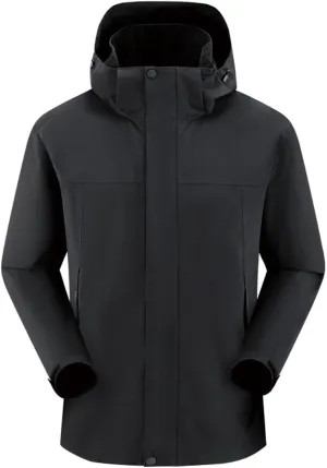 Men's Windbreakers Lightweight Jacket Fleece Lined Hooded Mens Jackets Casual Stylish Hiking Windbreaker Solid Jacket