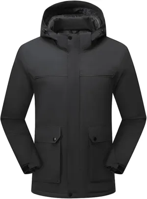 Mens Windbreakers Windproof and Waterproof Adjustable Hooded Jacket Solid Color Casual Punch Outdoor Hiking Jacket