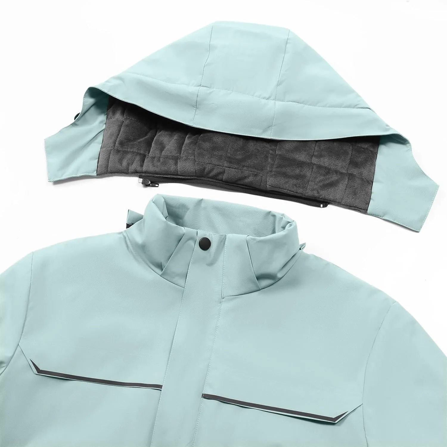Mens Windbreakers Windproof and Waterproof Adjustable Hooded Jacket Solid Color Casual Punch Outdoor Hiking Jacket