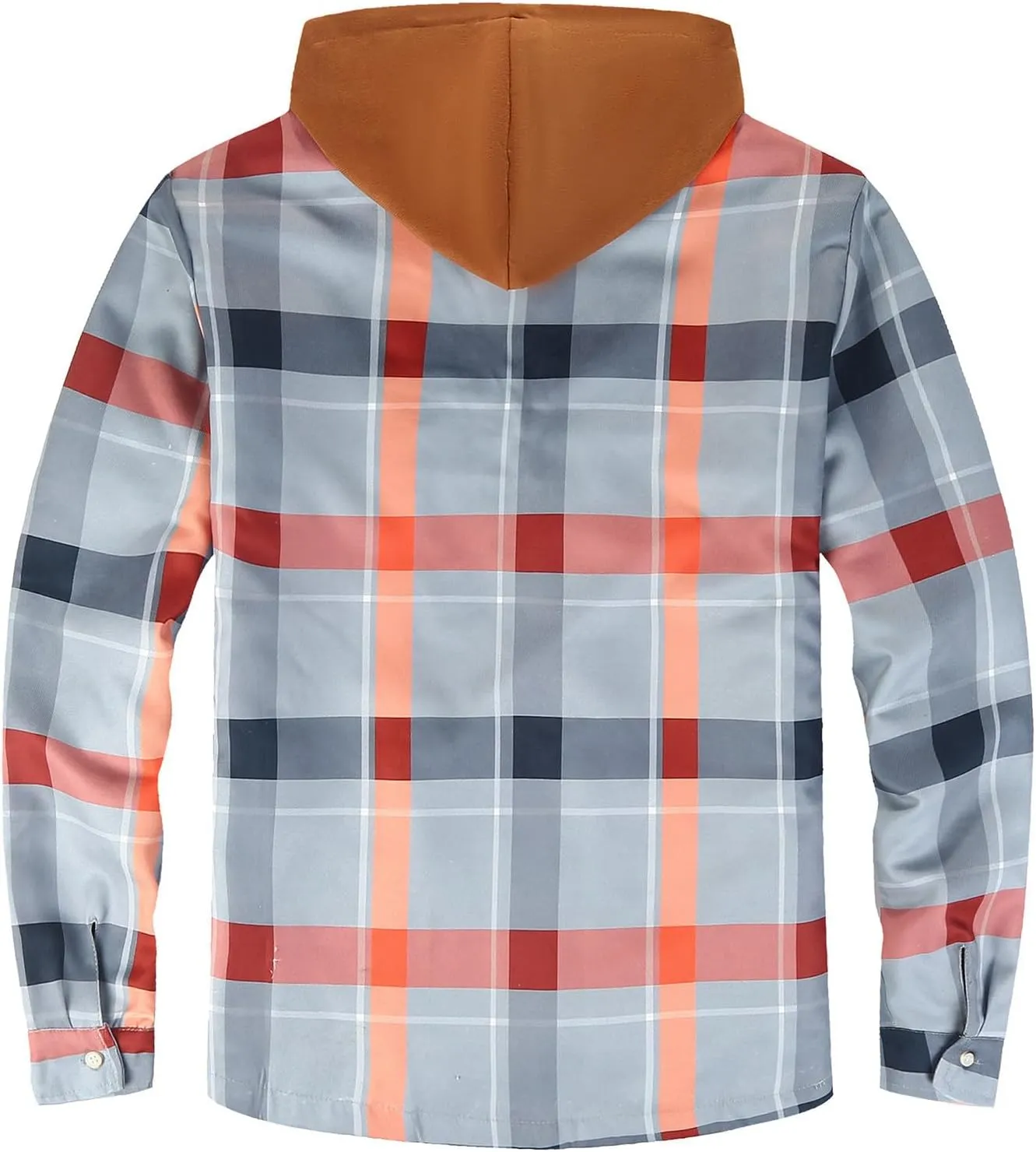 Mens Winter Coat Quilted Lined Plaid Warm With Hood Warm Windbreaker Jackets Heated Casual Hoodie