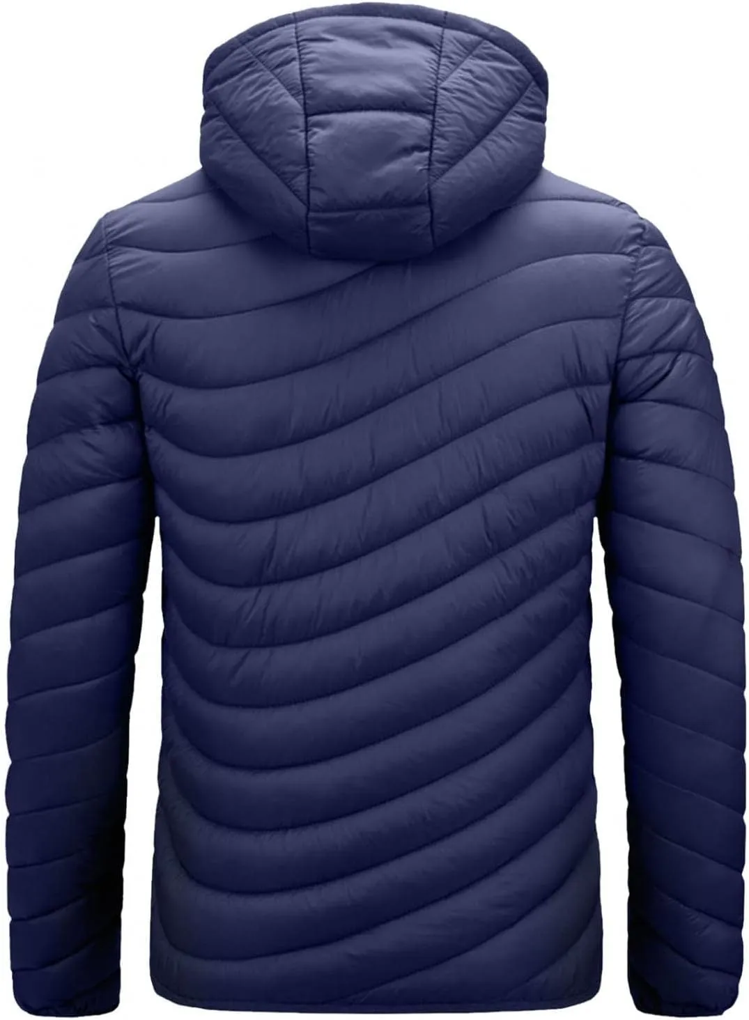 Mens Winter Coats Lightweight Puffer Jacket Hooded Quilted Puffer Coat Full Zip Up Padded Outwear with Removable Hood