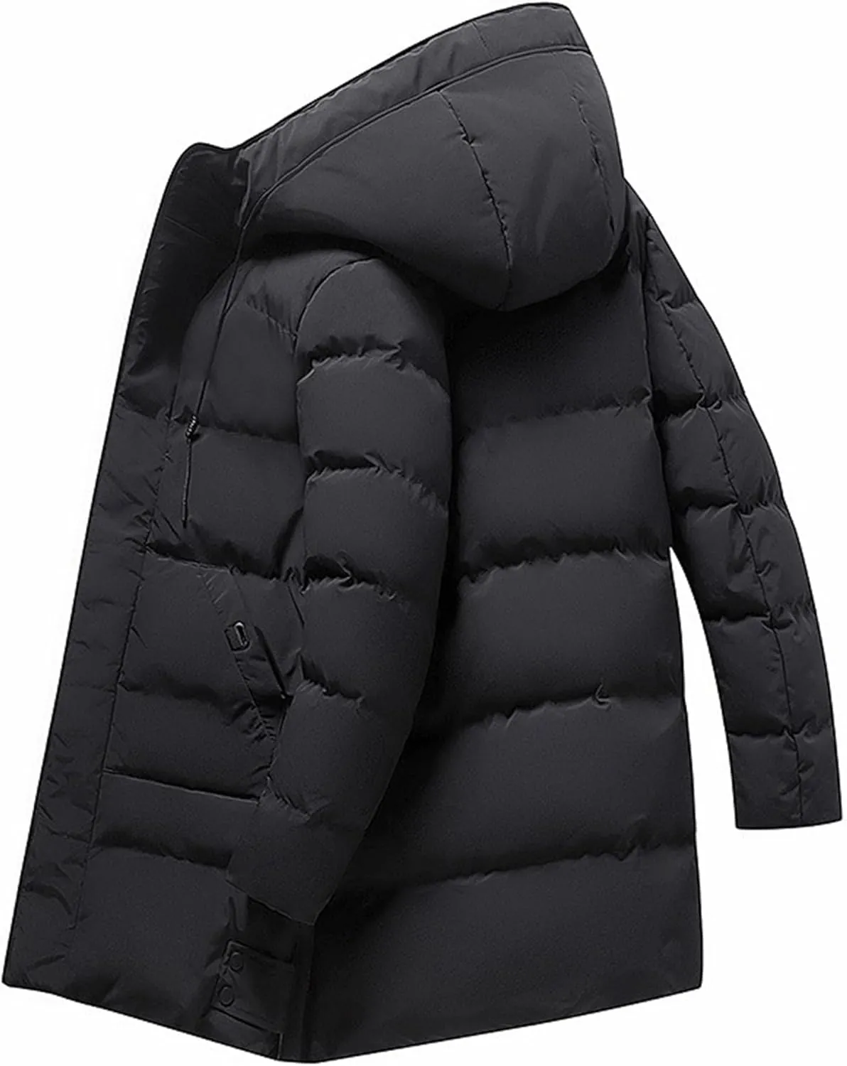 Mens Winter Coats Long Thicken Warm Parka Jacket Hooded Puffer Jackets Lightweight Windproof Padded Coat Outerwear