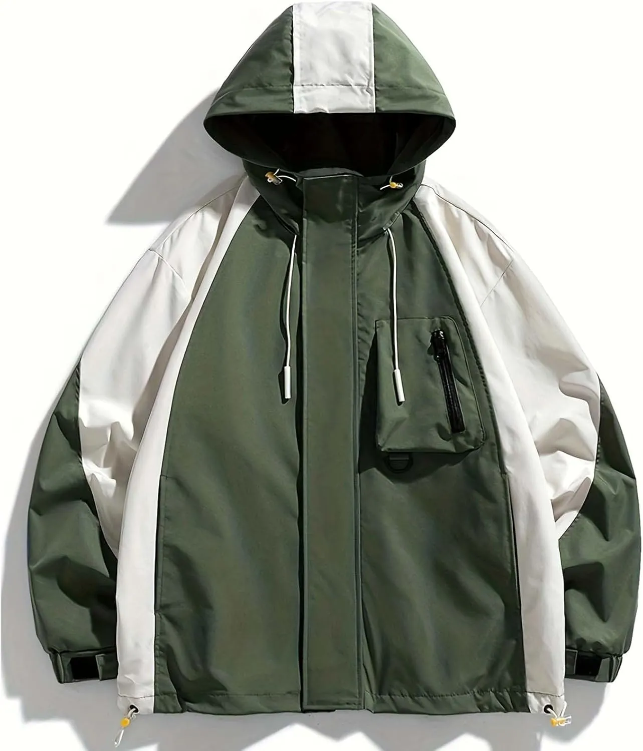 Men's Winter Coats Sherpa Lined Hooded Soft Shell Jacket Color Block Fashion Mountain Climbing Running Jackets Outwear
