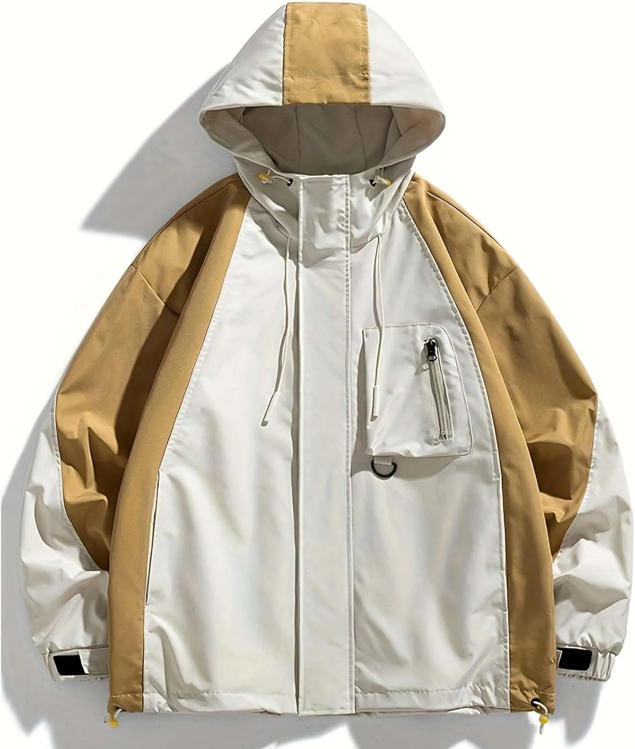 Men's Winter Coats Sherpa Lined Hooded Soft Shell Jacket Color Block Fashion Mountain Climbing Running Jackets Outwear