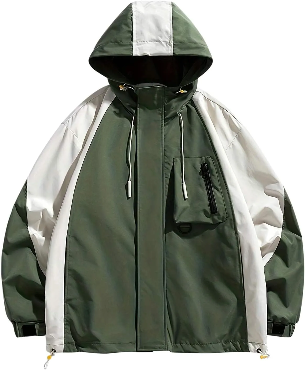Men's Winter Coats Sherpa Lined Hooded Soft Shell Jacket Color Block Fashion Mountain Climbing Running Jackets Outwear