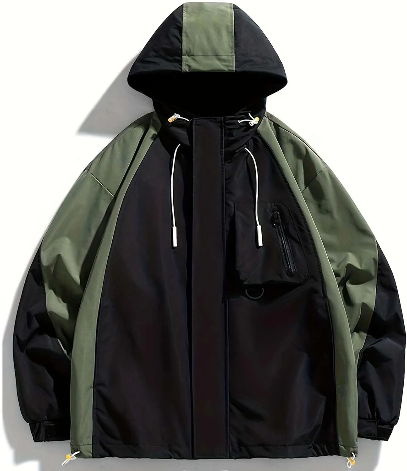 Men's Winter Coats Sherpa Lined Hooded Soft Shell Jacket Color Block Fashion Mountain Climbing Running Jackets Outwear