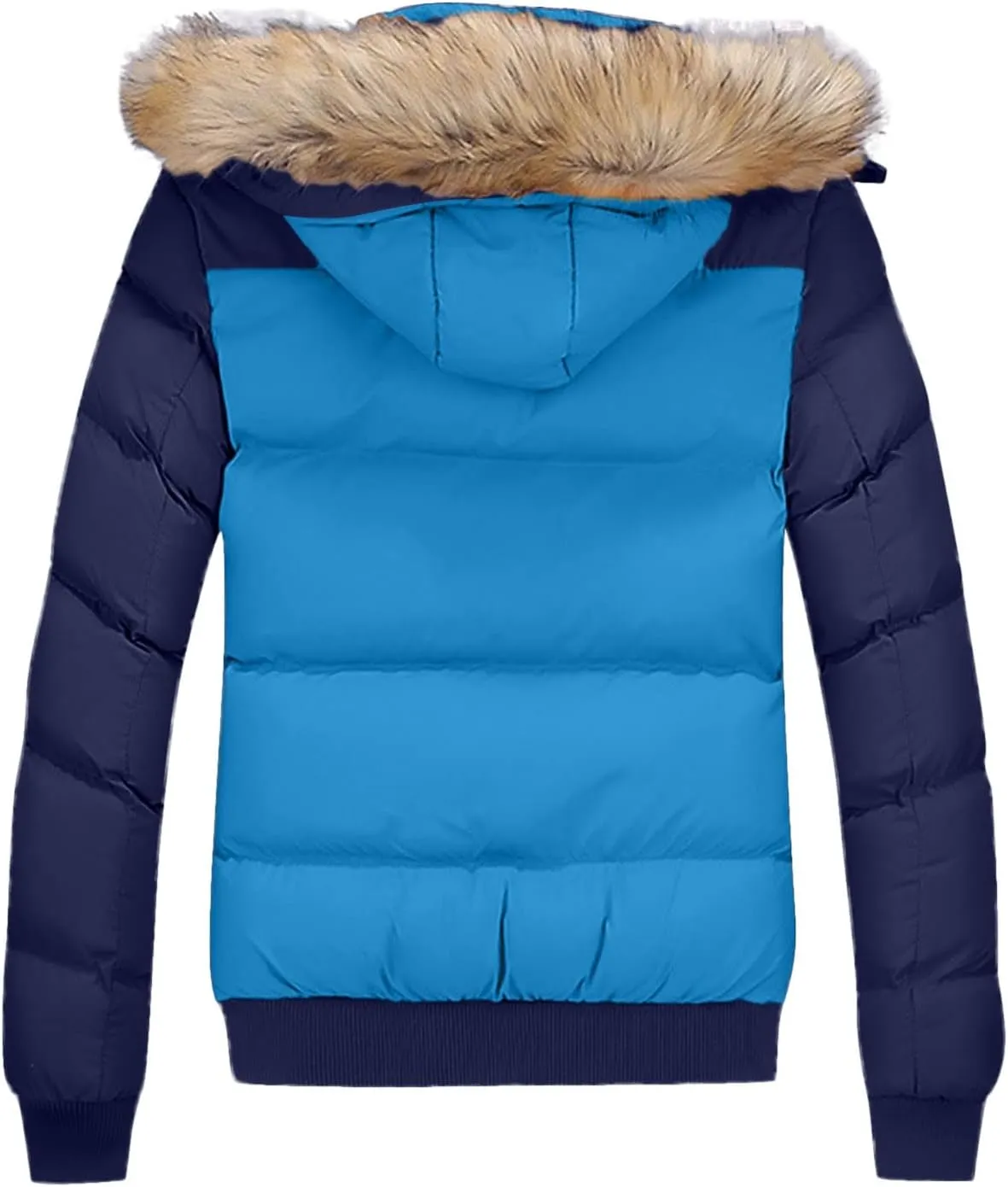 Mens Winter Warm Parka Coats Lightweight Thickened Puffer Down Jackets Hooded Windbreakers with Detachable Fur Hood