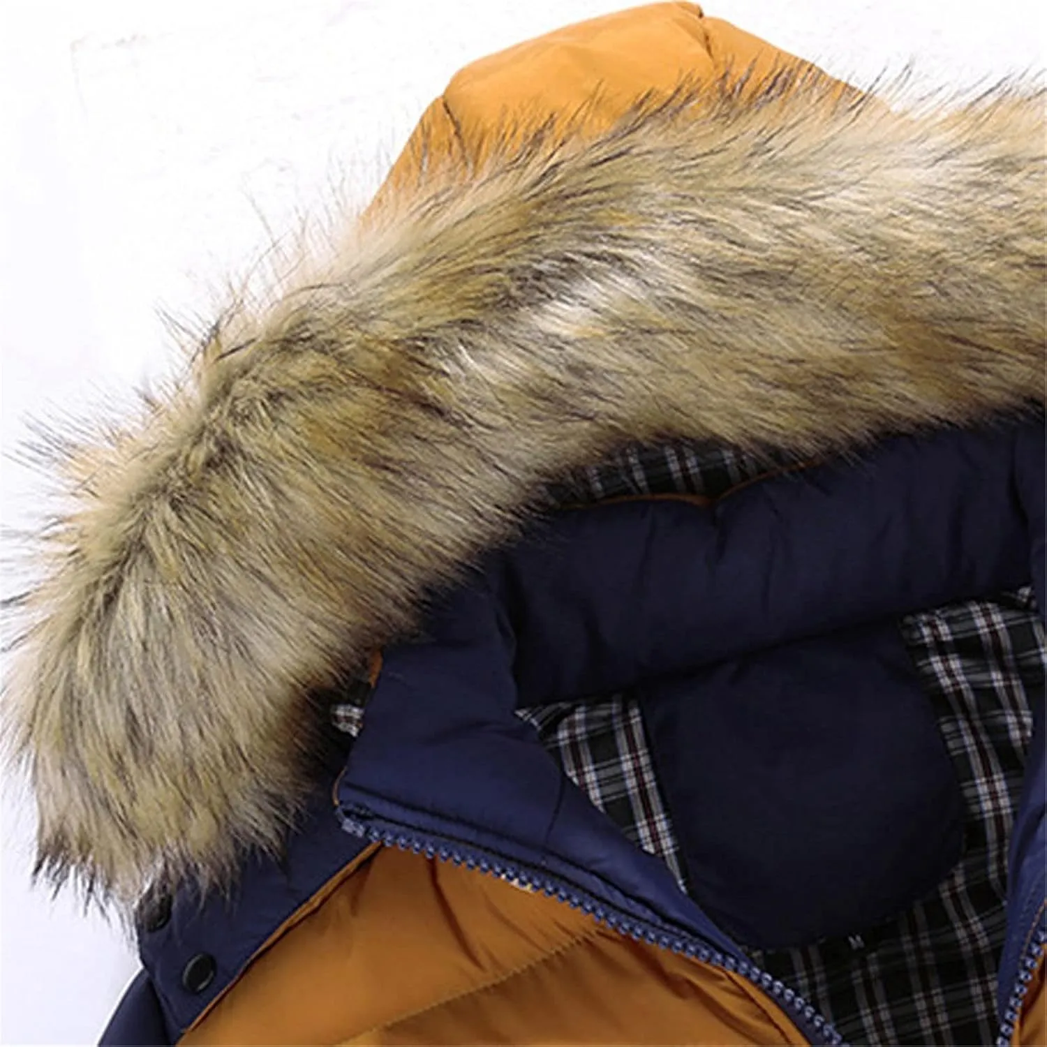 Mens Winter Warm Parka Coats Lightweight Thickened Puffer Down Jackets Hooded Windbreakers with Detachable Fur Hood