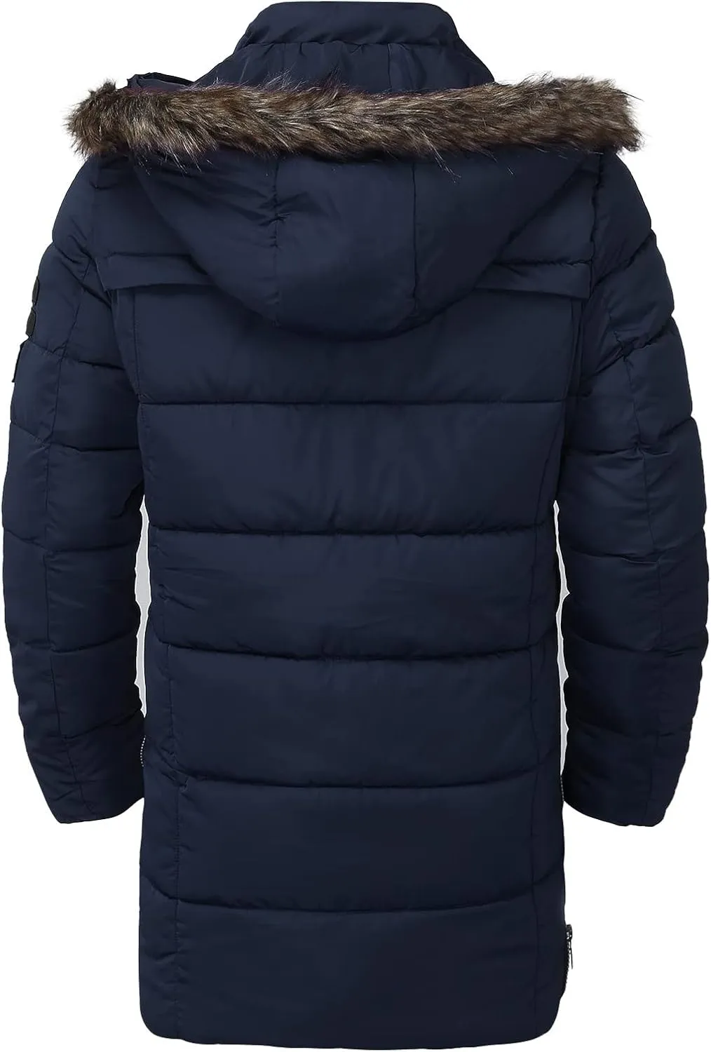 Mens Winter Warm Parka Coats Lightweight Thickened Puffer Down Jackets Hooded Windbreakers with Detachable Fur Hood