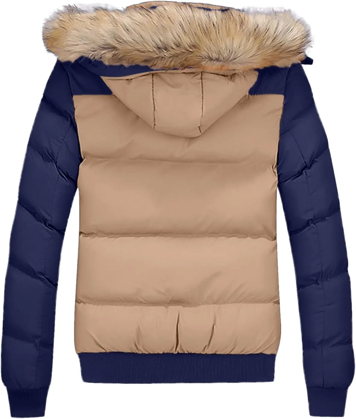 Mens Winter Warm Parka Coats Lightweight Thickened Puffer Down Jackets Hooded Windbreakers with Detachable Fur Hood