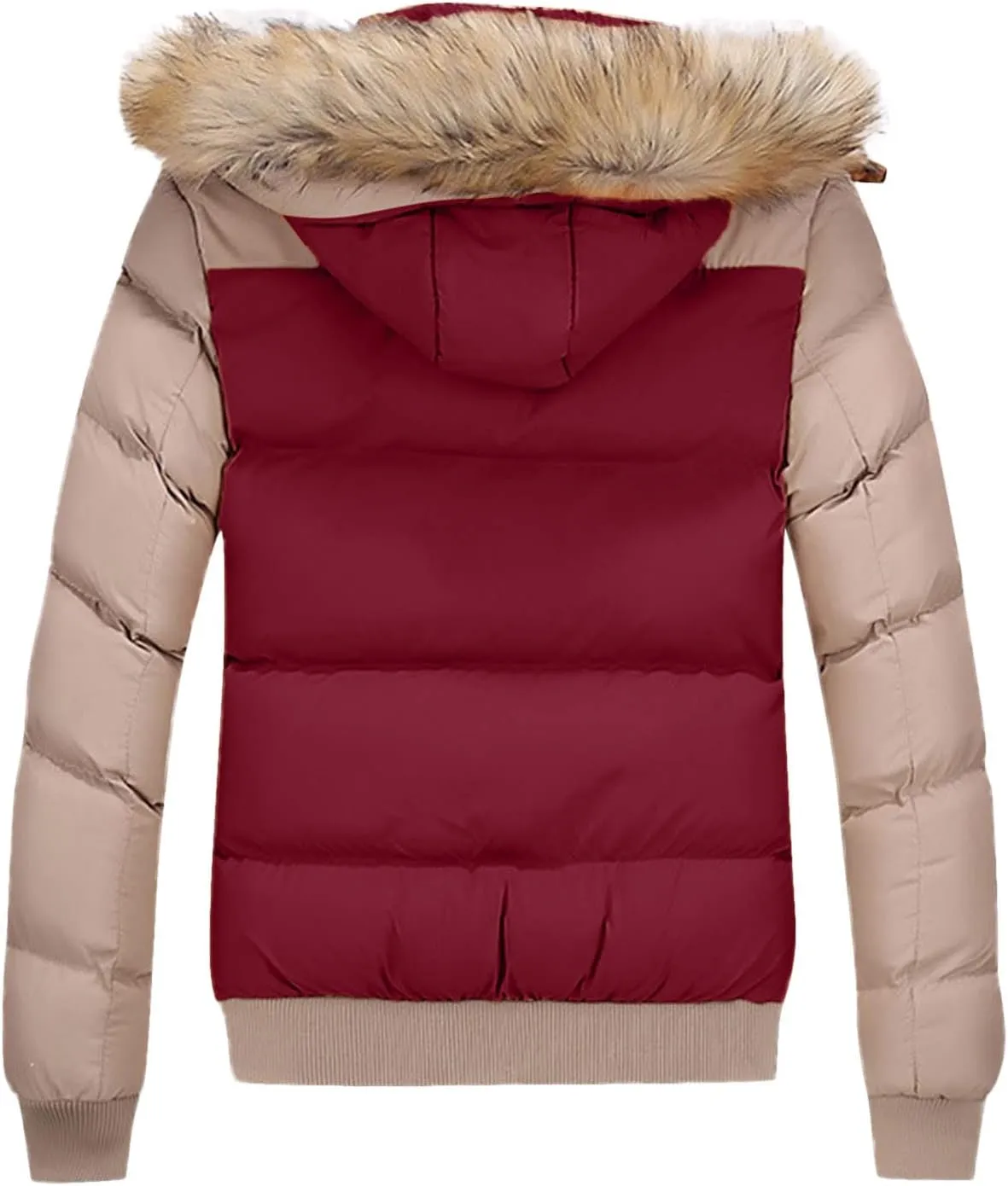 Mens Winter Warm Parka Coats Lightweight Thickened Puffer Down Jackets Hooded Windbreakers with Detachable Fur Hood