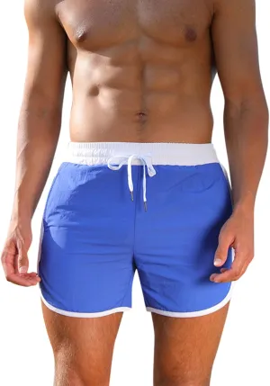 Men's Workout Running Shorts Quick Dry Lightweight Gym Athletic Shorts with Pockets Summer Beach Swimming Shorts