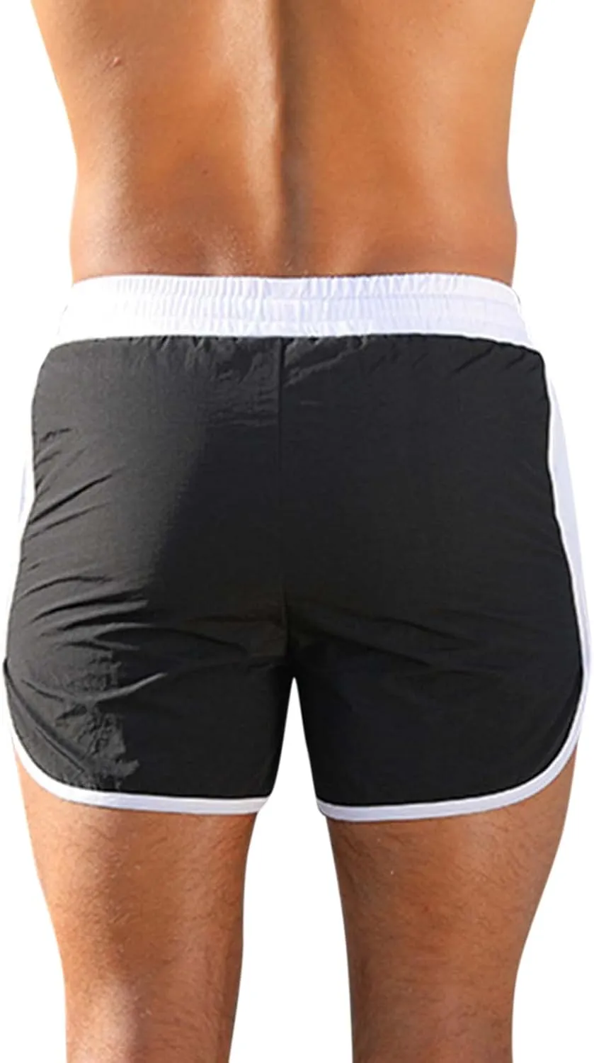 Men's Workout Running Shorts Quick Dry Lightweight Gym Athletic Shorts with Pockets Summer Beach Swimming Shorts