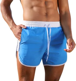 Men's Workout Running Shorts Quick Dry Lightweight Gym Athletic Shorts with Pockets Summer Beach Swimming Shorts