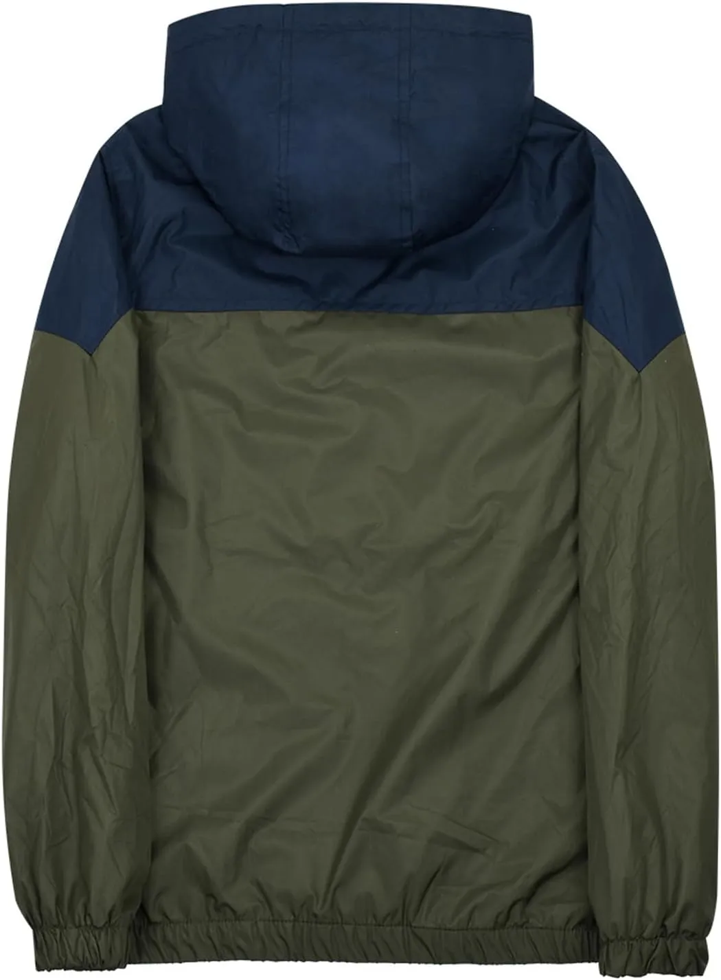 Mens Zip Up Jackets Hooded Waterproof Retro Windbreakers Loose Coats Fashion Lapel Color Block Clothes with Pocket