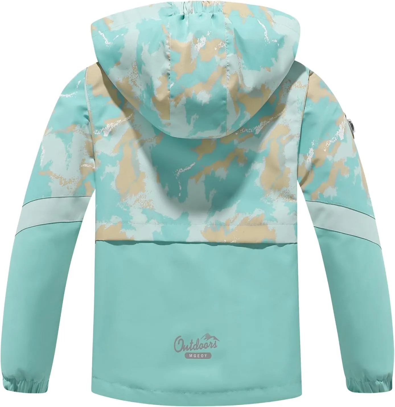 MGEOY Boys Girls Rain Jacket Lightweight Waterproof Hooded Fleece Lined Raincoat Windbreakers for Kids