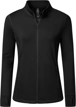 MoFiz Women's Full Zip Hiking Shirt Lightweight UPF 50  Sun Protection Running Jacket Long Sleeve Sports Outdoor Top Pockets