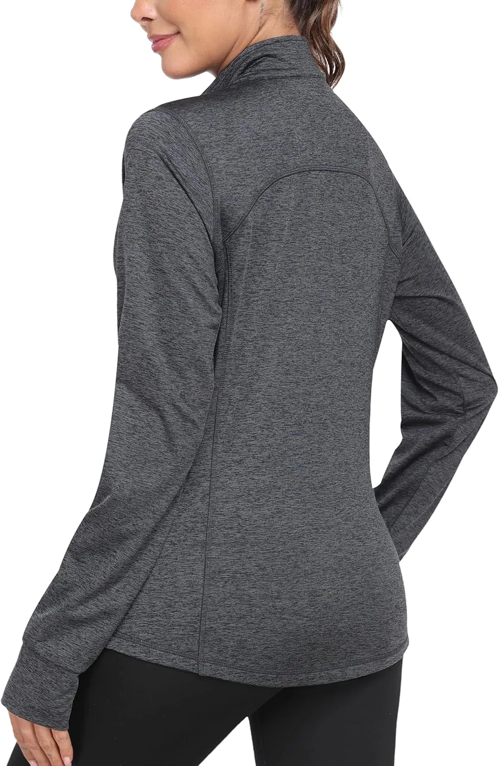 MoFiz Women's Full Zip Hiking Shirt Lightweight UPF 50  Sun Protection Running Jacket Long Sleeve Sports Outdoor Top Pockets