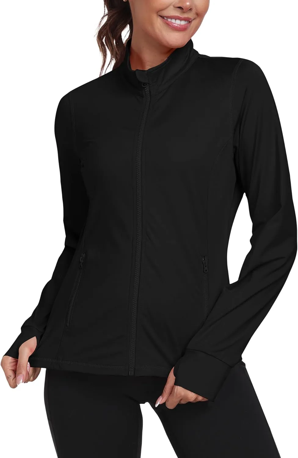MoFiz Women's Full Zip Hiking Shirt Lightweight UPF 50  Sun Protection Running Jacket Long Sleeve Sports Outdoor Top Pockets